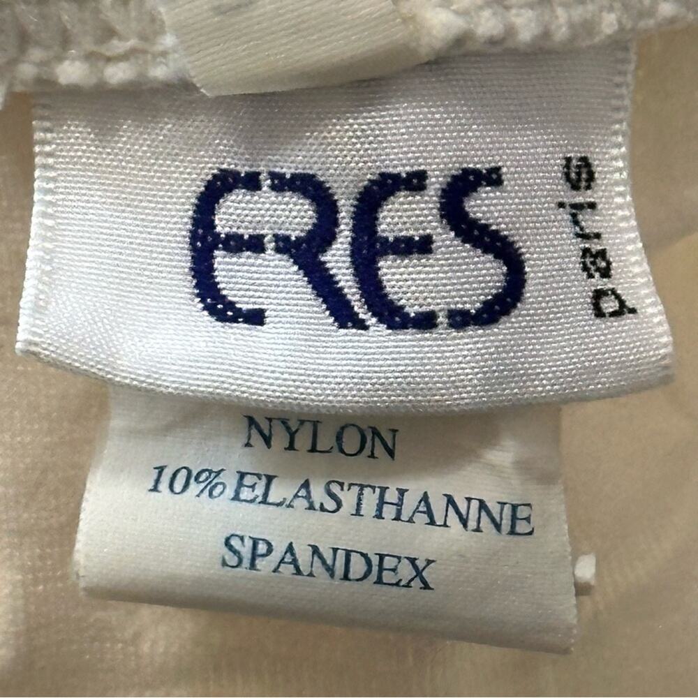 Eres Women’s 38 M Ivory Cream Textured Windowpane High Waisted Bikini Bottom - Picture 5 of 7